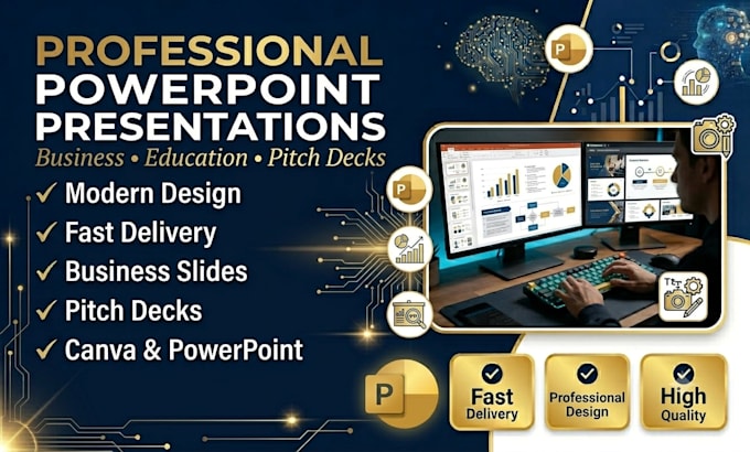 design modern powerpoint presentations and business slides