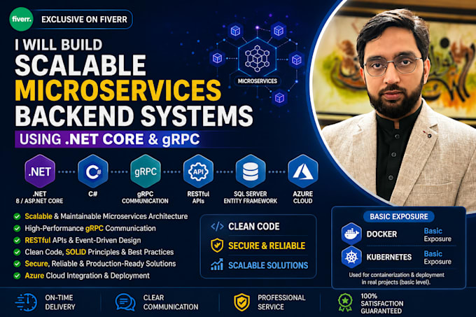 build scalable microservices backend systems using dot net core, grpc and azure