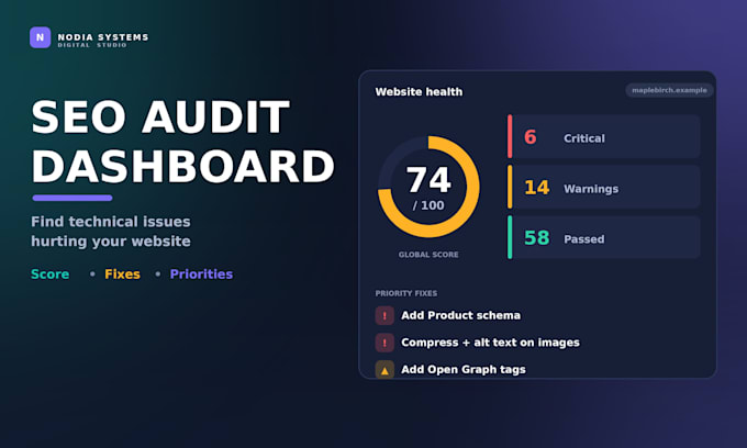 create a technical SEO audit dashboard for your website