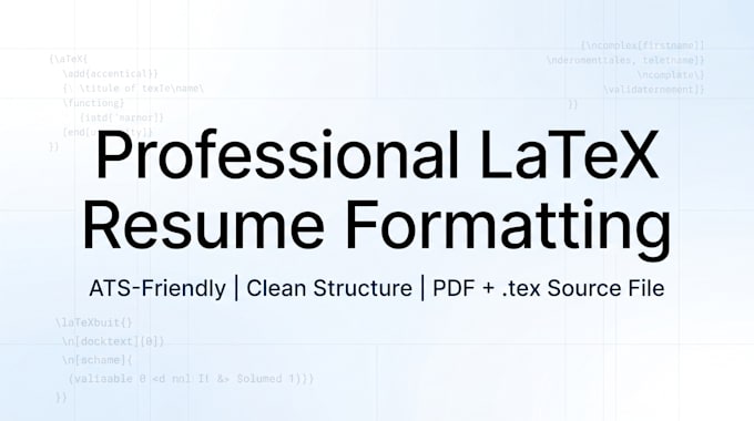 create and format ats friendly resume in latex