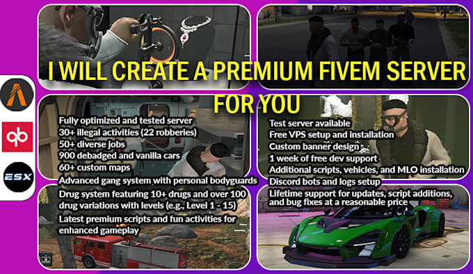 custom fivem server with scripts cars jobs and full roleplay setup ready server