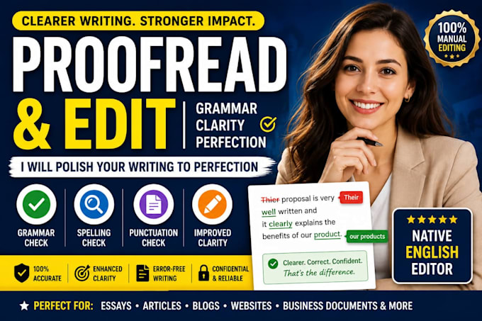 proofread and edit english documents for grammar and clarity