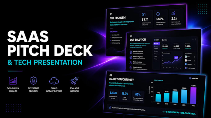 design saas investor pitch deck tech pitch deck startup presentation