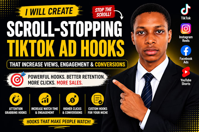 create scroll stopping tiktok ad hooks that increase views and conversions