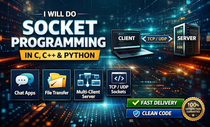 create python c, cpp socket applications