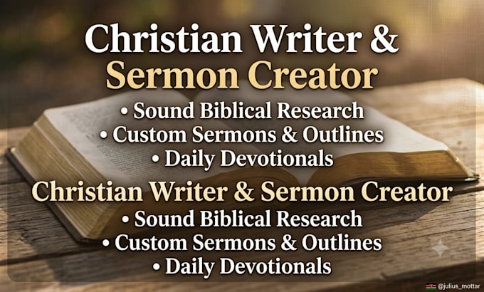 be your christian sermon, article, and ebook writer