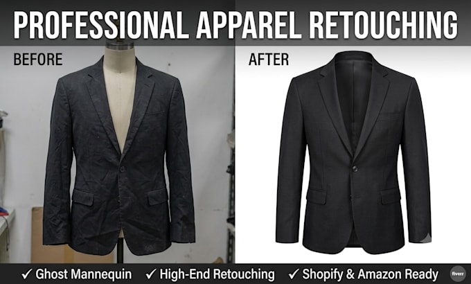 do high end apparel retouching, ghost mannequin, and bulk background removal