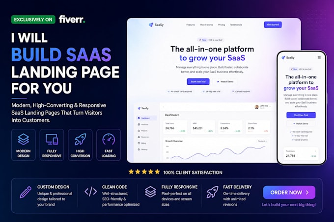 build a saas landing page for you