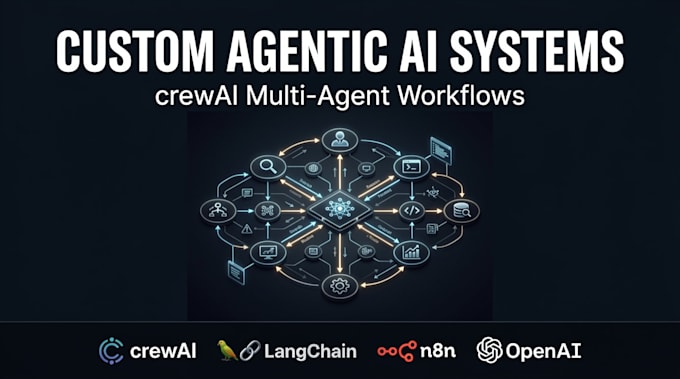 develop custom agentic ai systems and crewai multi agent workflows