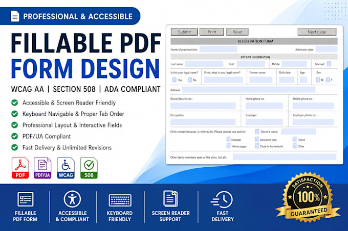 design tagged and accessible fillable PDF forms