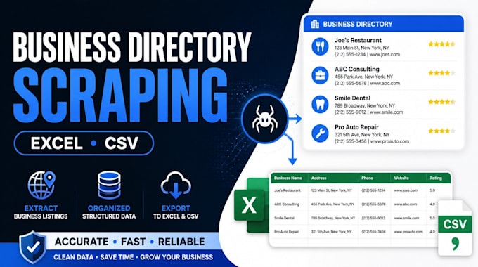 scrape business directories into excel CSV