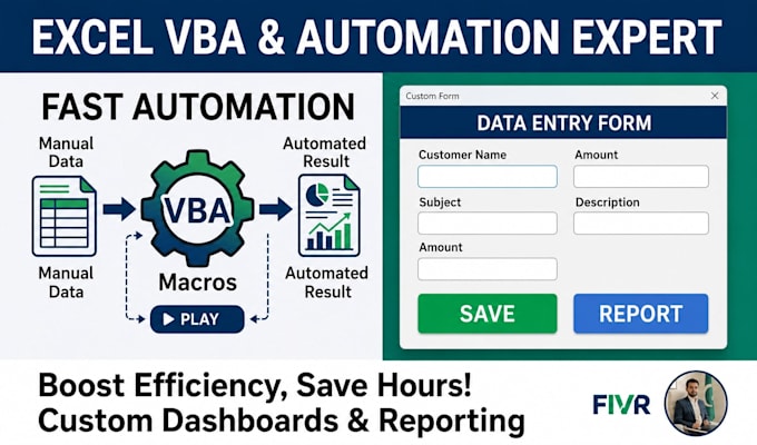 create excel vba macros, formulas, and automation solutions