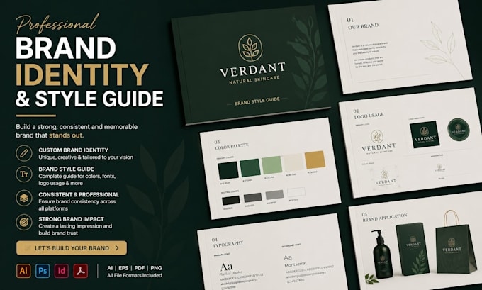 create a professional brand identity and brand style guide