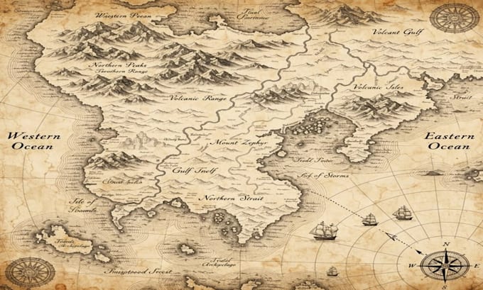 do fantasy world regional map illusration and cartography novel board game book