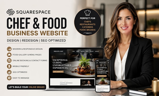 create squarespace chef portfolio website food business website culinary website