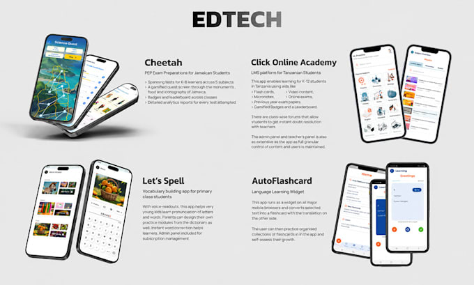 design modern edtech app, lms and elearning platform UI UX