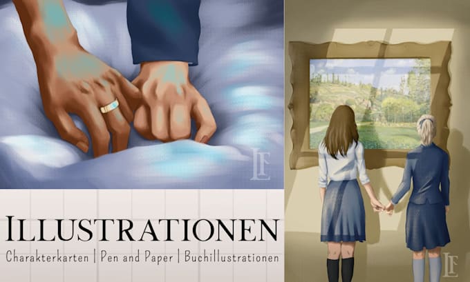 draw digital character illustrations of original characters