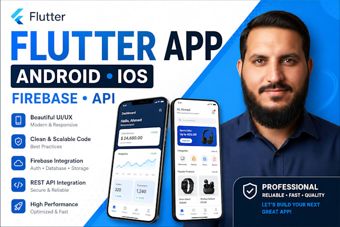 build flutter app with firebase auth, firestore and API integration