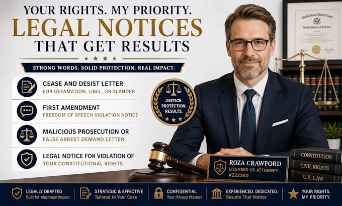 draft a malicious prosecution or false arrest legal demand letter