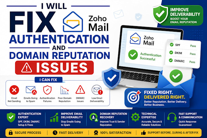 fix zoho mail authentication and domain reputation issues