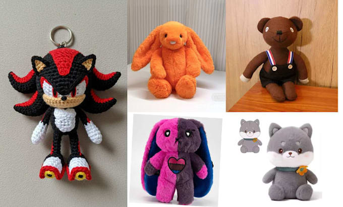 do custom handmade plush toy character design from 2d photo