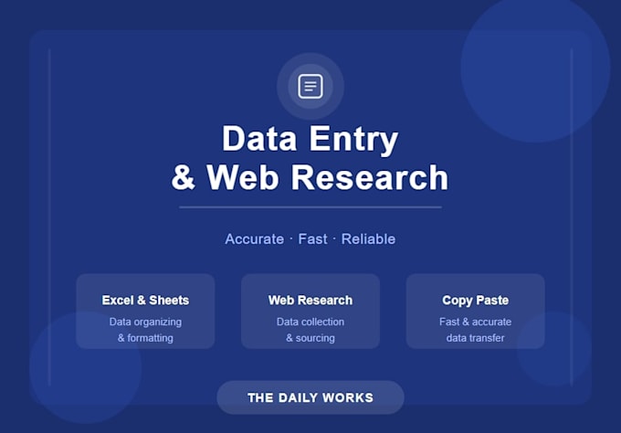 do accurate data entry and internet research