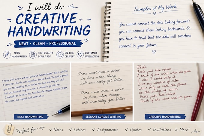 handwrite neat notes and assignments