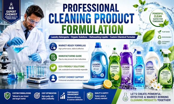 do formulation for cleaning products, laundry, detergents and organic solution