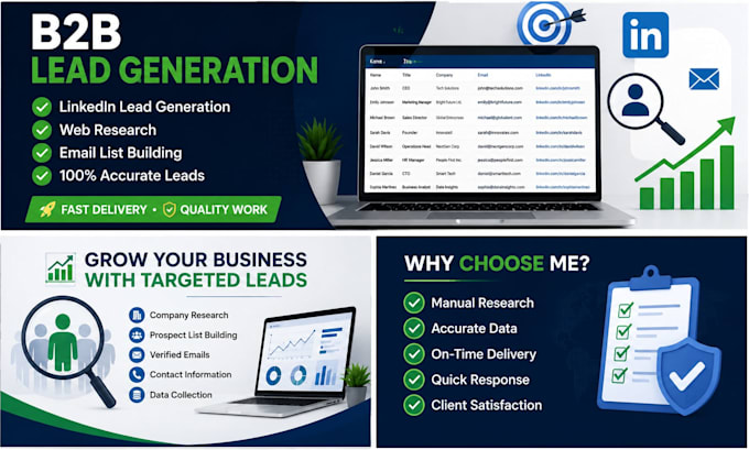 do web research, lead generation, and linkedin lead generation