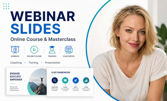 design webinar slides, online course, deck masterclass presentations