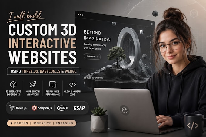 build custom 3d interactive websites using threejs babylonjs and webgl