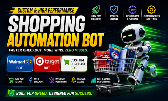 build custom shopping automation bot, walmart bot, target bot, and purchase bot