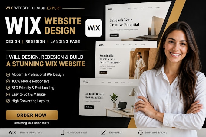 build wix website design, redesign wix website build wix landing page