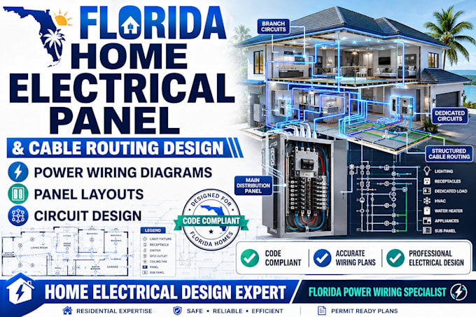 create florida home electrical panel and cable routing design for wiring diagram
