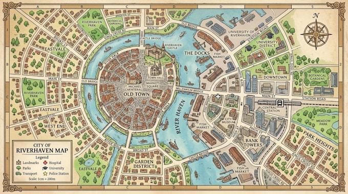 create infographic maps, trail maps, park maps and professional vector maps