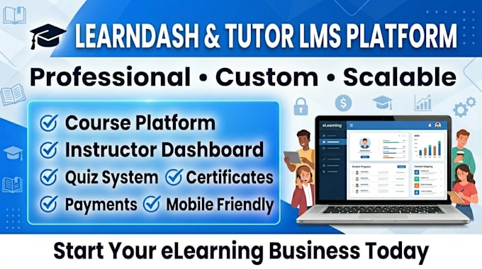 create learndash lms website, online course website, tutor lms website