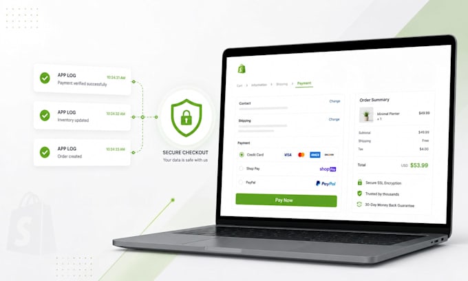 integrate shopify payment gateway and setup essential apps