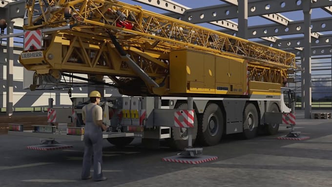 create 3d industrial animation for construction mining product explainer video