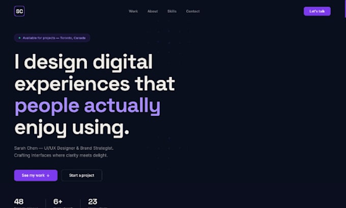 a stunning freelancer portfolio website with next js