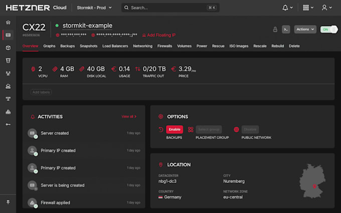 deploy herme cloud self hosted n8n hetzner vps docker postgres automated backup