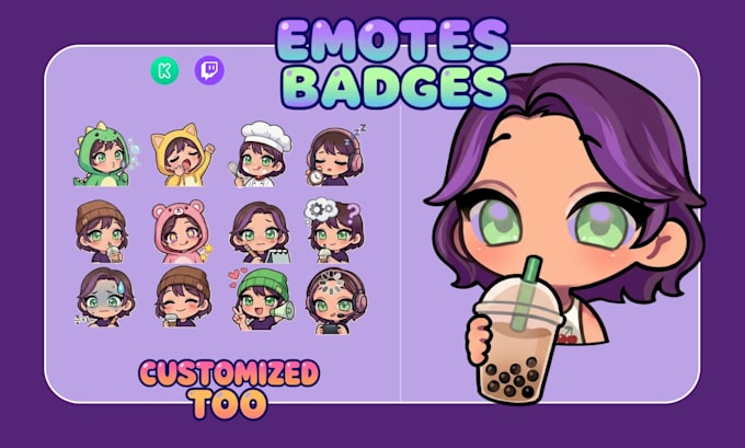 design custom twitch emotes and badges