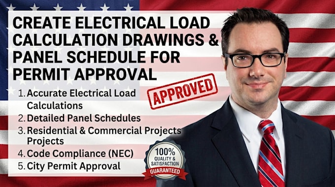 create electrical load calculation drawings panel schedule for permit approval
