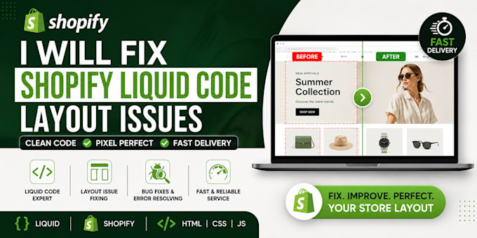 fix shopify liquid code and layout issues