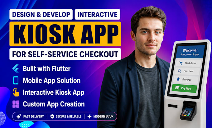 develop a kiosk app using flutter for self service checkout