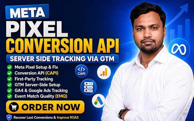 set up meta pixel conversion API, GTM server side tracking and GTM