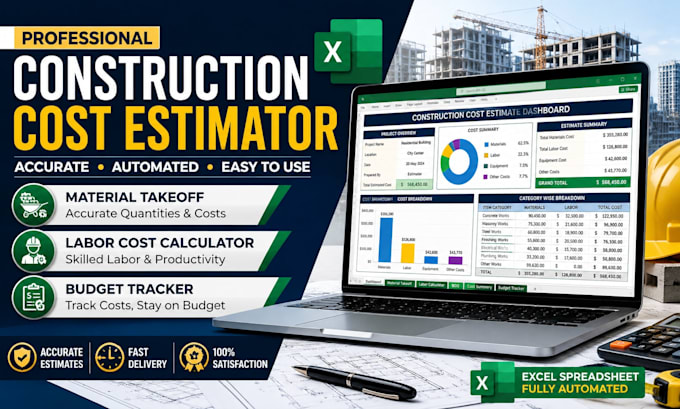build custom construction cost calculator, estimate spreadsheet, budget tracker