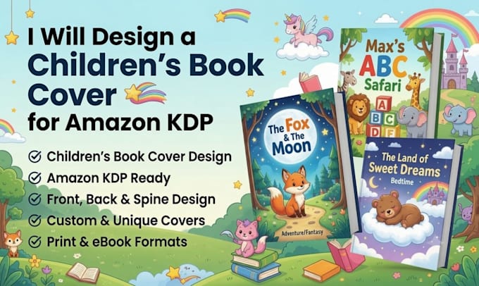 design childrens book cover for KDP