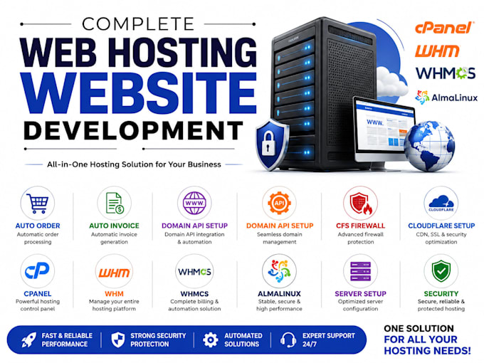 complete web hosting setup developement cpanel whm whmcs