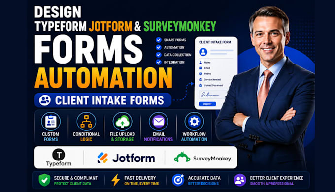 design typeform jotform and surveymonkey forms automation and client intake form