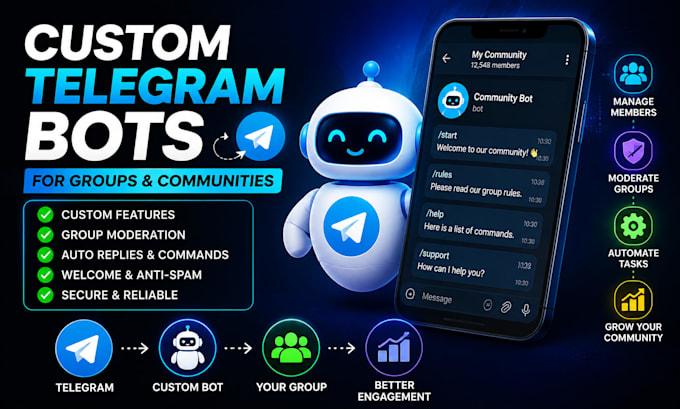 create custom telegram bots for groups and communities